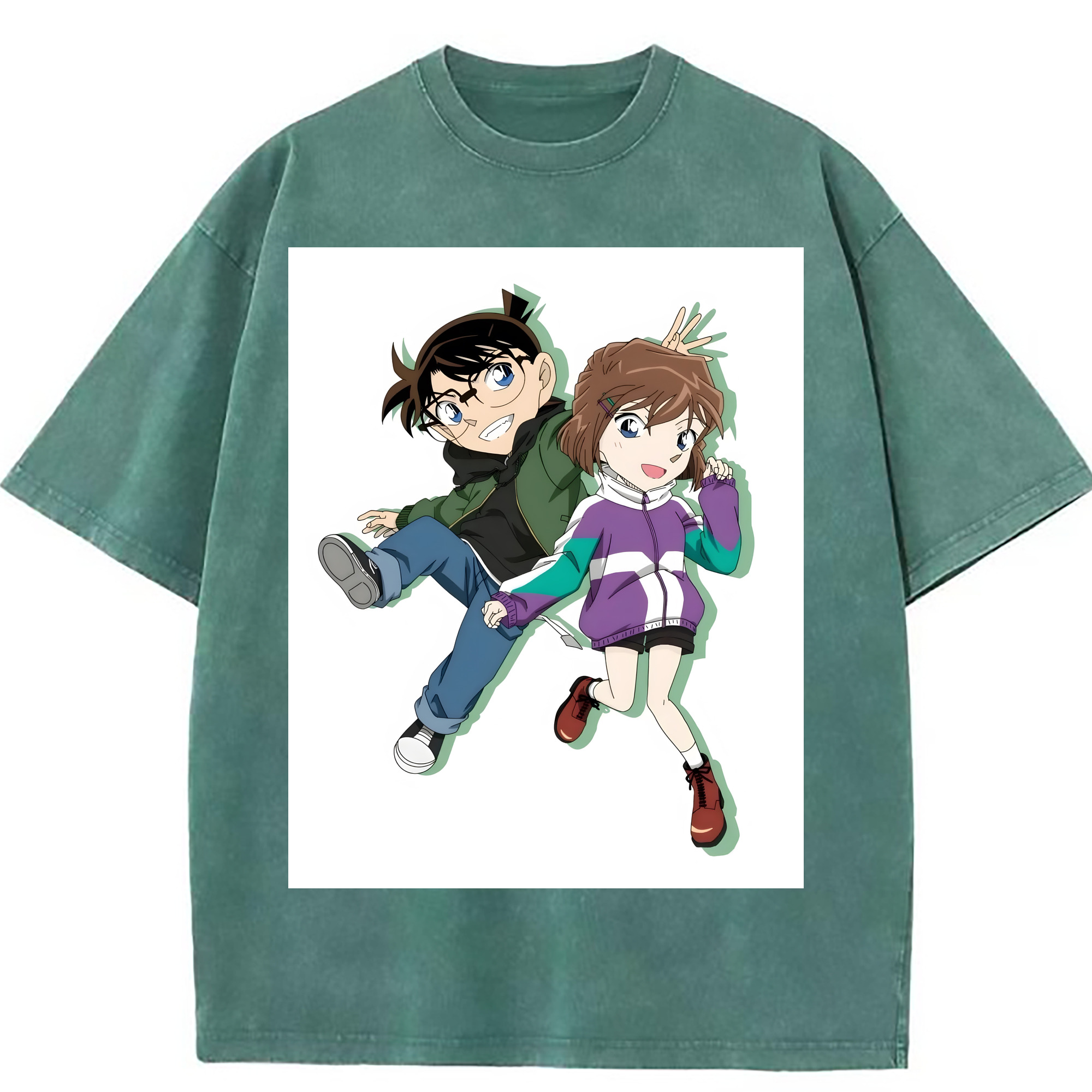 （画像用） 名探偵コナン 灰原 哀 はいばら あい Detective Conan Anita Hailey、Vi Graythorn Haibara Ai 綿100% ヴィンテージ風 半袖Tシャツ（フロントプリント）
